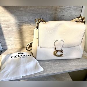 Coach May style bag- white pebbled leather shoulder bag